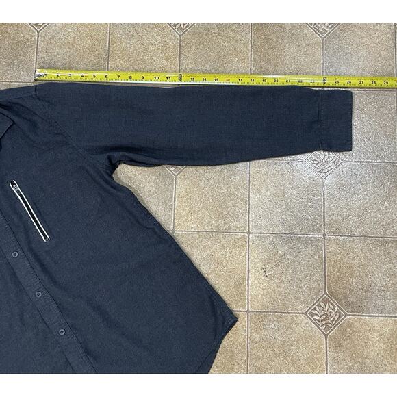 Men's Button Down Tony Hawk Shirt Size XL Long Sleeve Chest Pocket Dark Gray EUC - Picture 6 of 10